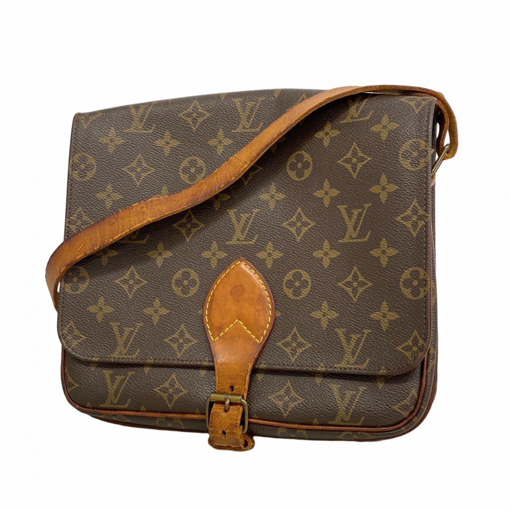 Louis Vuitton Monogram Cartouchiere Gm Shoulder Bag M51252 Brown Women's
