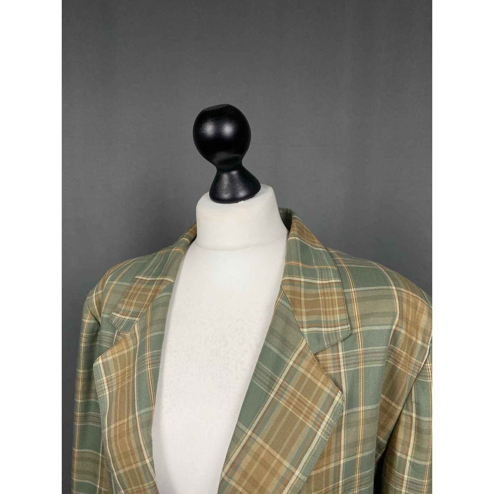 Burberry Burberry Vintage Old Money Women's Green Checked Blazer Jack Size L / US 10 / IT 46 - 5 Thumbnail
