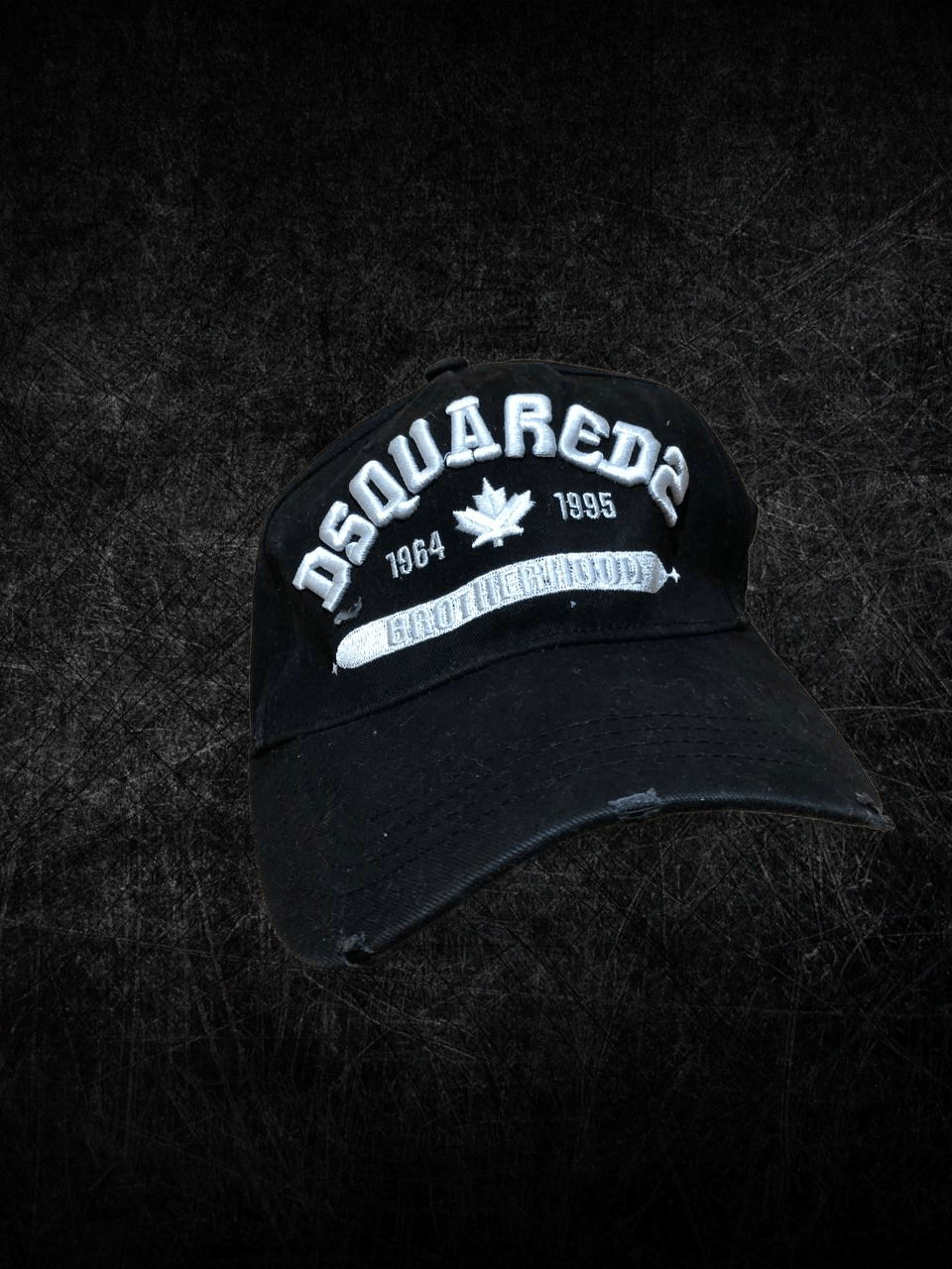 Dsquared2 DSQUARED2 Black Distressed Baseball Cap Size ONE SIZE - 1 Thumbnail