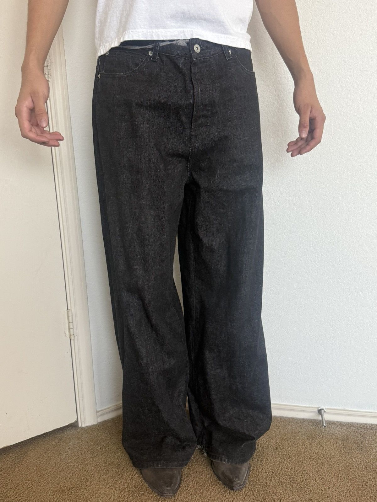 No Faith Studios Nofaithstudio sun faded dune baggy denim | Grailed
