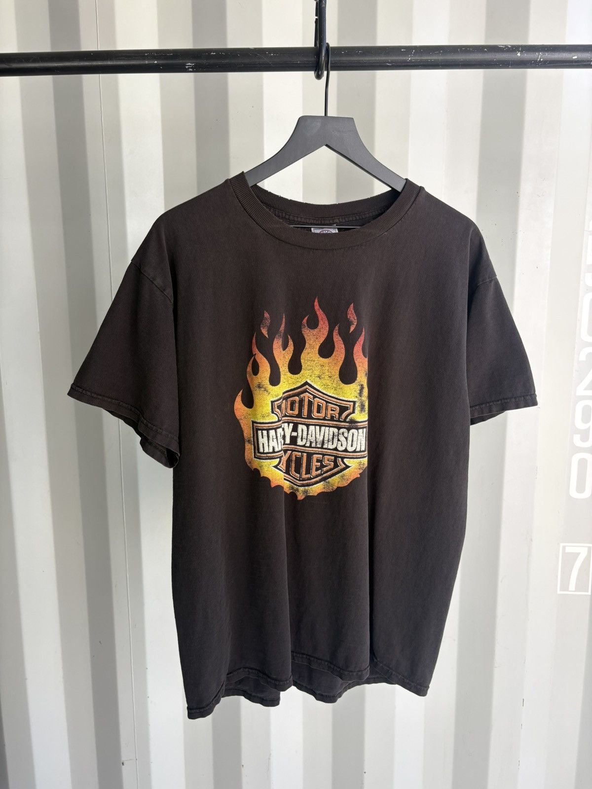 Harley Davidson Vintage Harley Flame Logo Shirt Faded Distressed GRUNGE Band Size US L / EU 52-54 / 3 - 1 Thumbnail