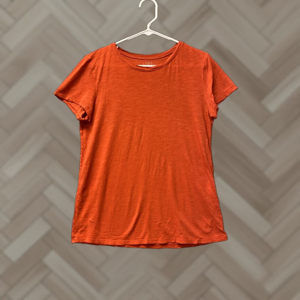 Loft VINTAGE Loft Women's T-Shirt Size S Short Sleeve Orange Solid 57-57 Size S / US 4 / IT 40 - 1 Thumbnail