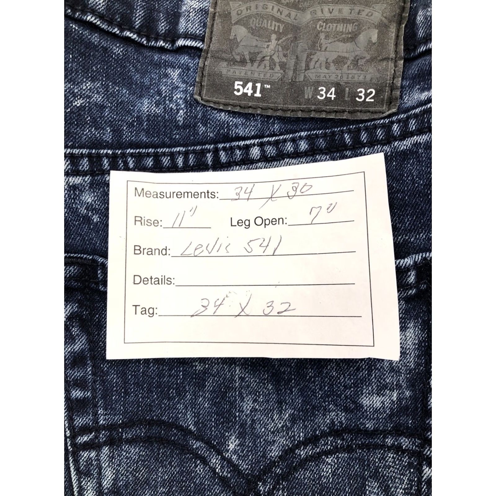 Levi's Levi's 541 Jeans Men Regular 34 30 Blue Denim Dark 5-Pocket Stretch Straight Size US 34 / EU 50 - 3 Thumbnail