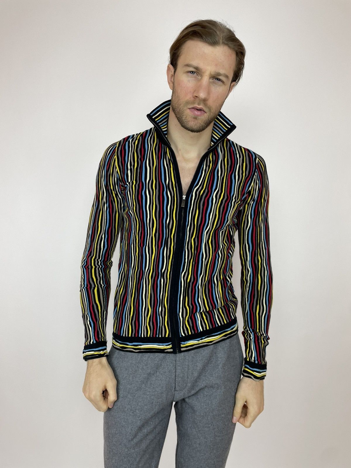 Carlo Colucci × Japanese Brand × Vintage CARLO COLUCCI Striped Multicolour Cardigan sweater coogi Size US M / EU 48-50 / 2 - 13 Thumbnail