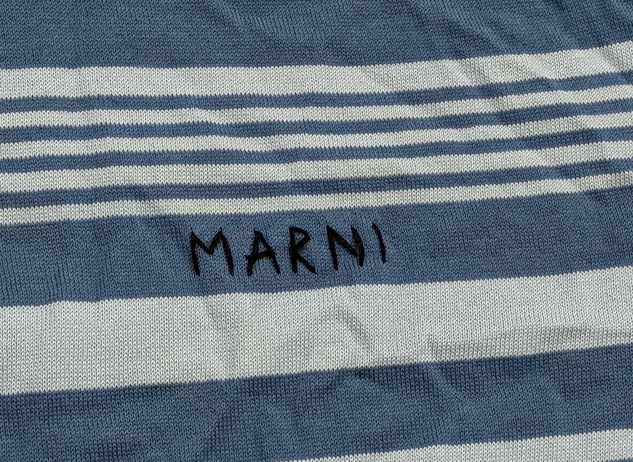 Marni MARNI Striped Polo Sweater Blue Multi 52 Size US L / EU 52-54 / 3 - 3 Thumbnail