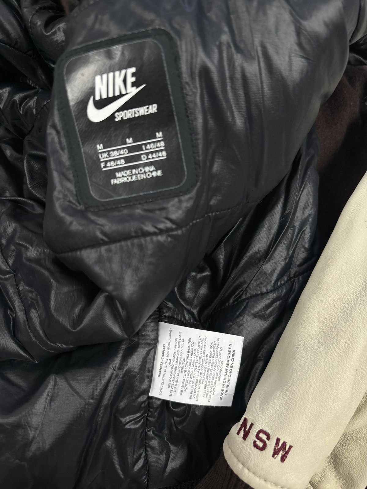 Nike SB Rare Sportswear Leather Tech Fleece Pack Wool Varsity Bomber Jacket Parka Coat Size M / US 6-8 / IT 42-44 - 11 Thumbnail