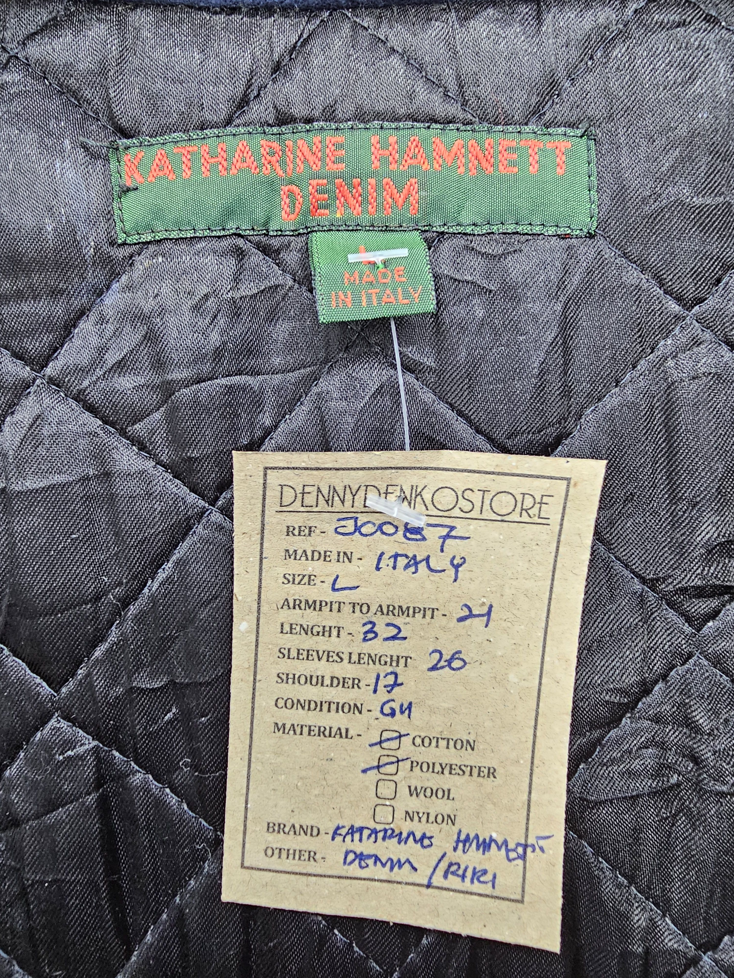 Katharine Hamnett London Vtg KATHARINE HAMNETT DENIM Waxed Riri Zipper Jacket J0087 Size US M / EU 48-50 / 2 - 15 Thumbnail