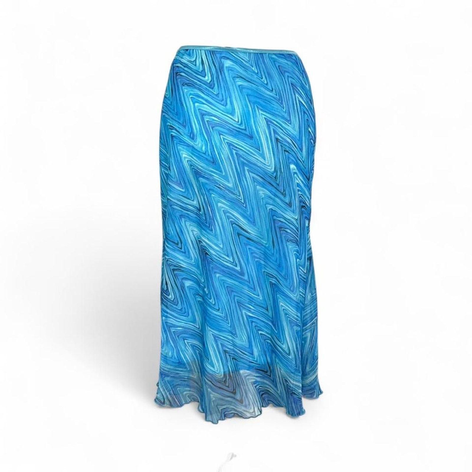 Other Wrapper 2000s Y2K Maxi Fairy core skirt blue pattern size L Size 34" / US 12 / IT 48 - 2 Thumbnail