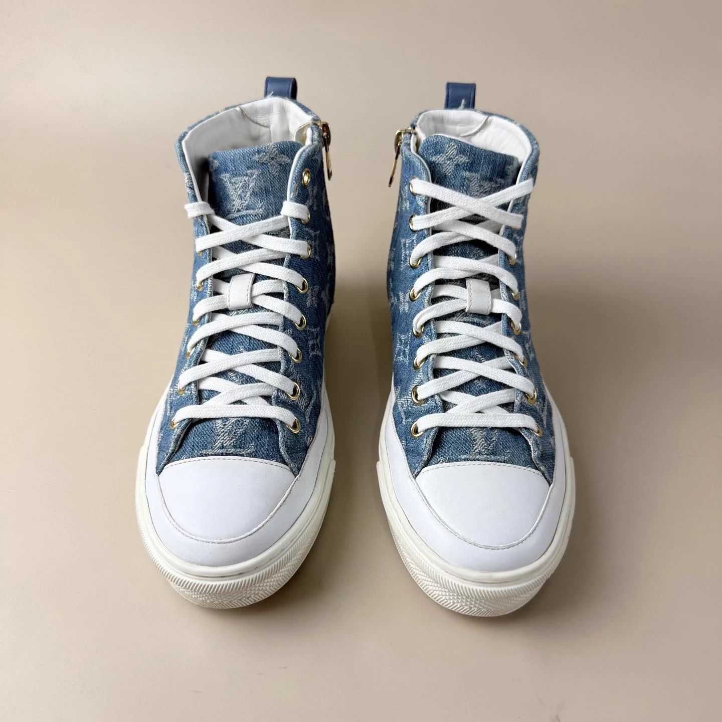 Louis Vuitton Louis Vuitton white/blue monogram sneakers EU 36 95 new Size US 5 / IT 35 - 2 Thumbnail