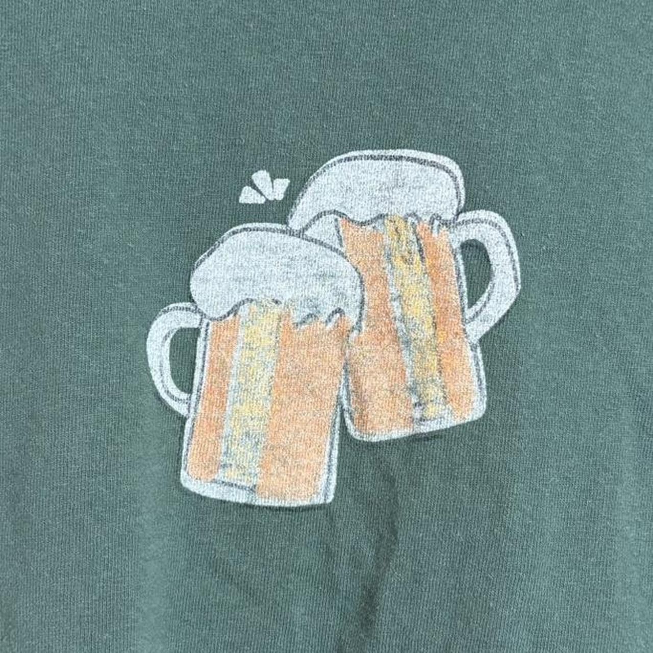 Vintage Vintage 00s Green Humor Beer Long Sleeve Graphic Tee Size US M / EU 48-50 / 2 - 2 Thumbnail