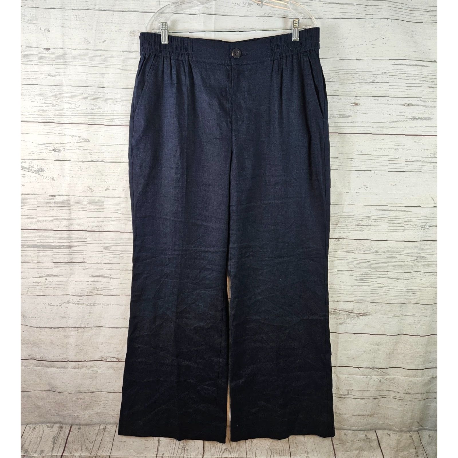 Vintage Cabi 6425 Women's Finale Trouser Pants Dress Pants Blue Linen Blend High Rise L Women Size 36" / US 14 / IT 50 - 2 Thumbnail