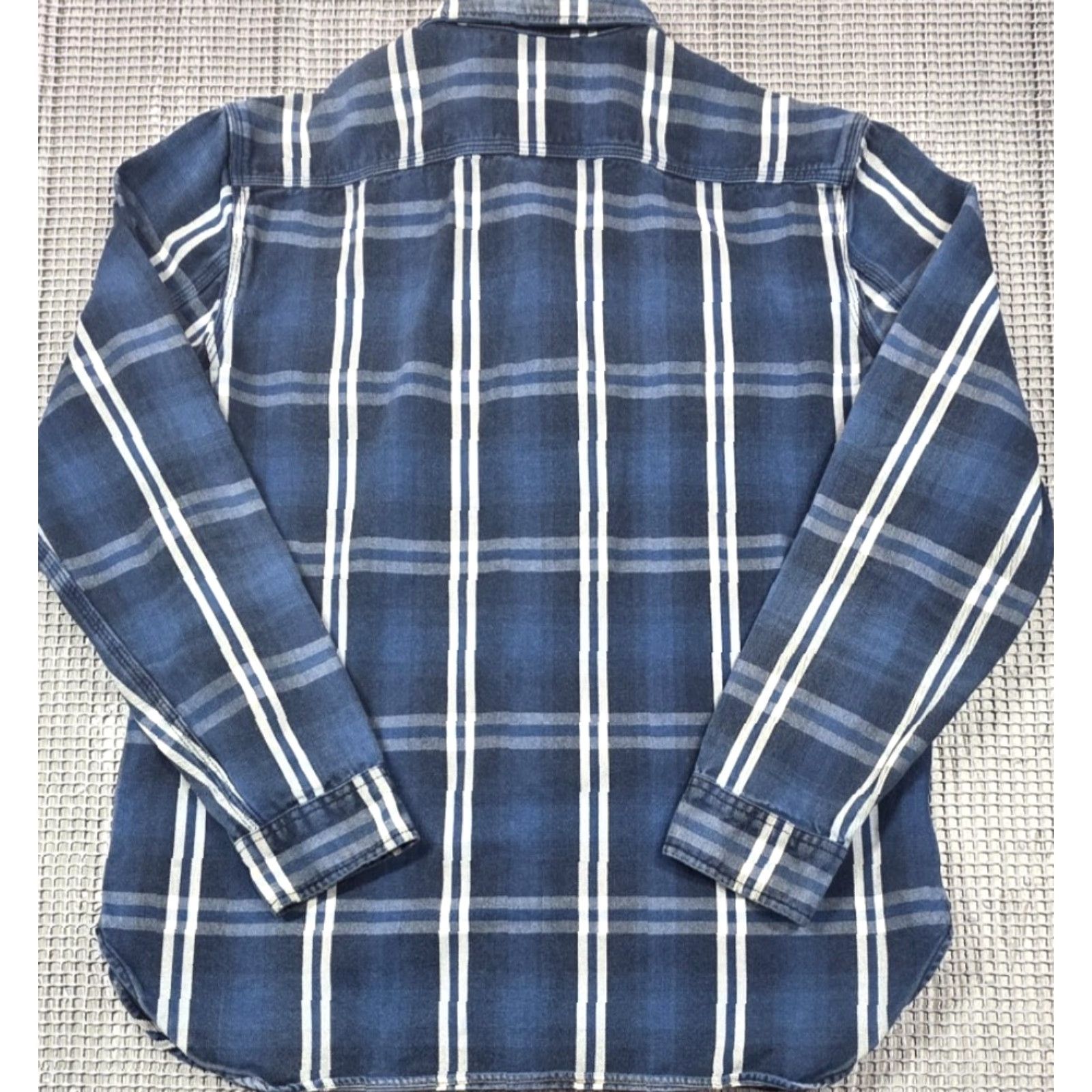 Gap Gap 1969 Denim Indigo WorkShirt Men L Plaid Blue Pockets Long Sleeve Button Up Size US L / EU 52-54 / 3 - 5 Thumbnail