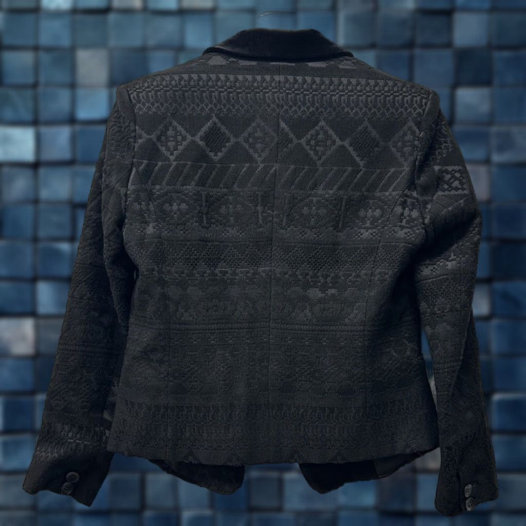 Vintage Capulet Boutique Jacket Women’s M Charcoal Embossed ImPrint Moto Tribal Womens Size XS / US 0-2 / IT 36-38 - 1 Thumbnail