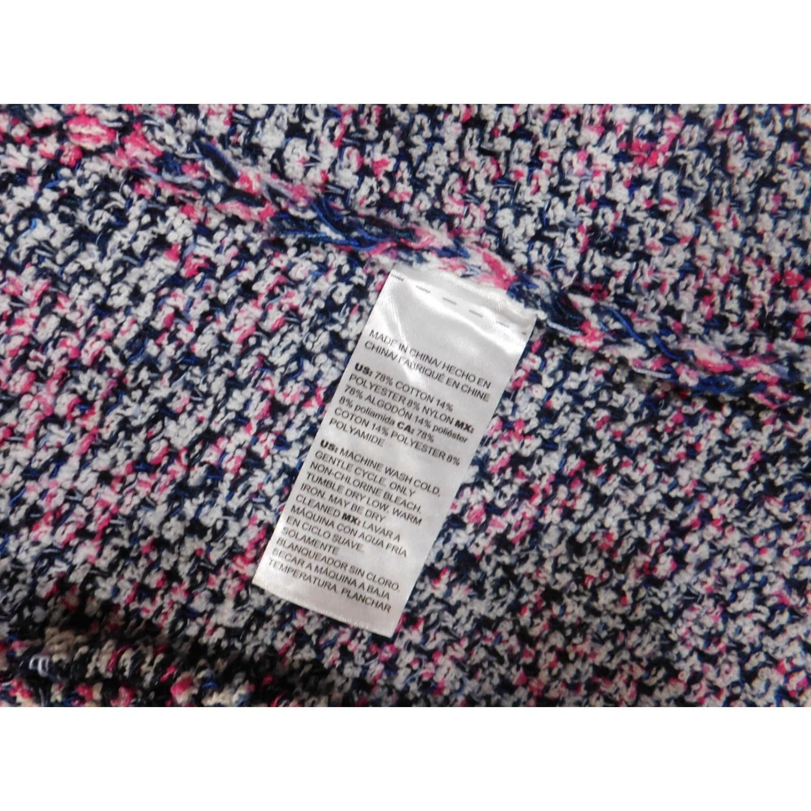 Vintage Chico's Purple Open Knit Blazer Jacket Women Regular Size 2 Geometric Pattern Long Sleeve Cotton Casual Size XS / US 0-2 / IT 36-38 - 7 Thumbnail