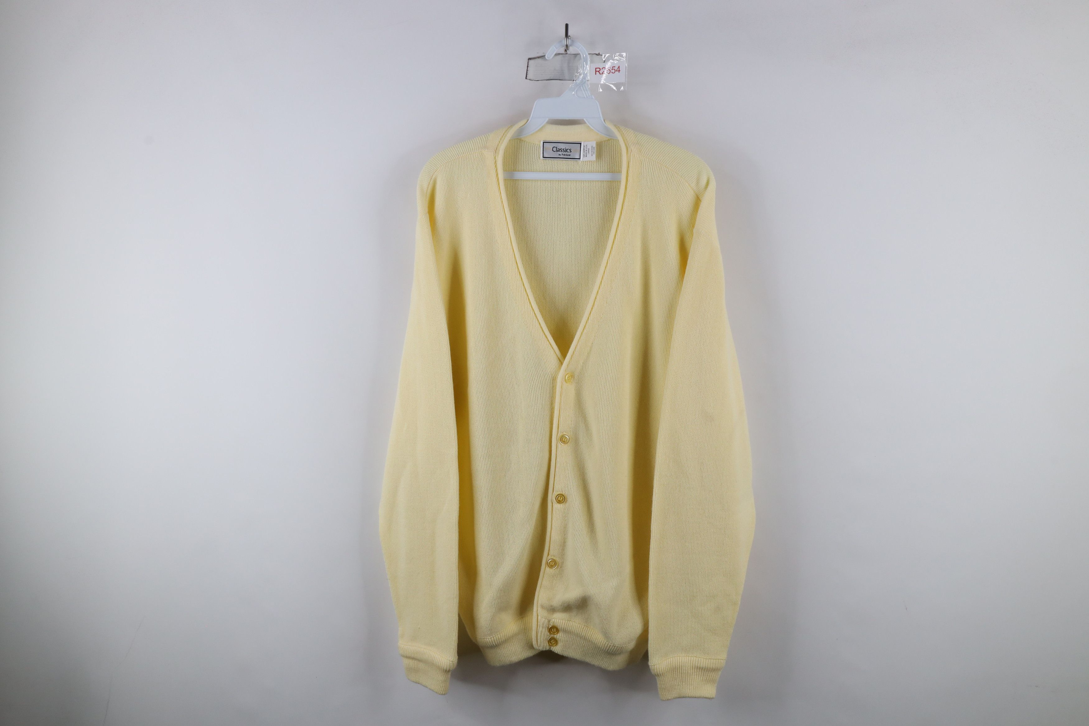 Vintage Vintage 70s Streetwear Knit Cardigan Sweater Pale Yellow USA Size US L / EU 52-54 / 3 - 1 Thumbnail