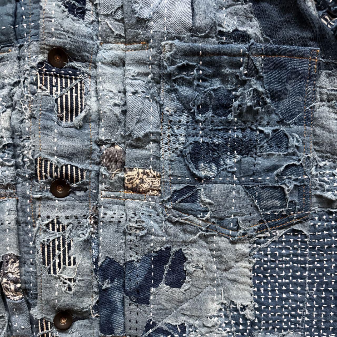 Kapital Indigo Boro Sashiko Denim Jacket Size US XL / EU 56 / 4 - 3 Thumbnail