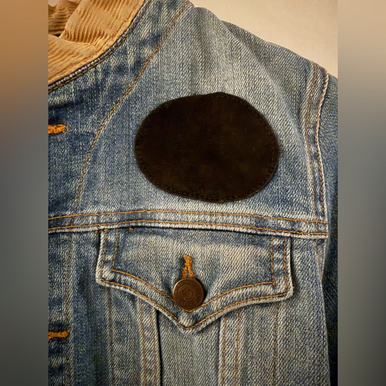 Vintage Earl Jean Crop Denim Jacket Western Americana Patchwork Y2K Size M / US 6-8 / IT 42-44 - 5 Thumbnail