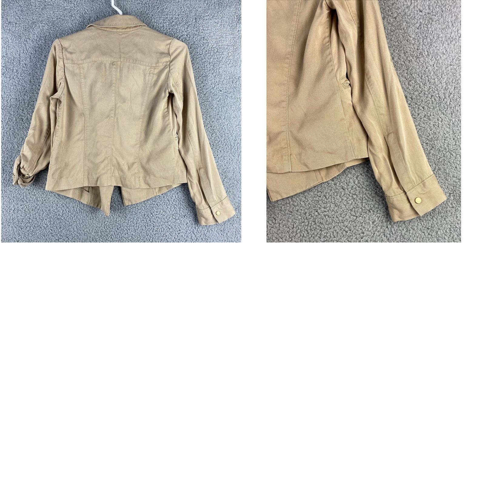 Ann Taylor VINTAGE Ann Taylor Loft Blouse Shirt Womens XXS Tan Long Sleeve Roll Tab Pocket Collared 34-26 Case Sensitive Size XXS / US 00 / IT 34 - 8 Thumbnail