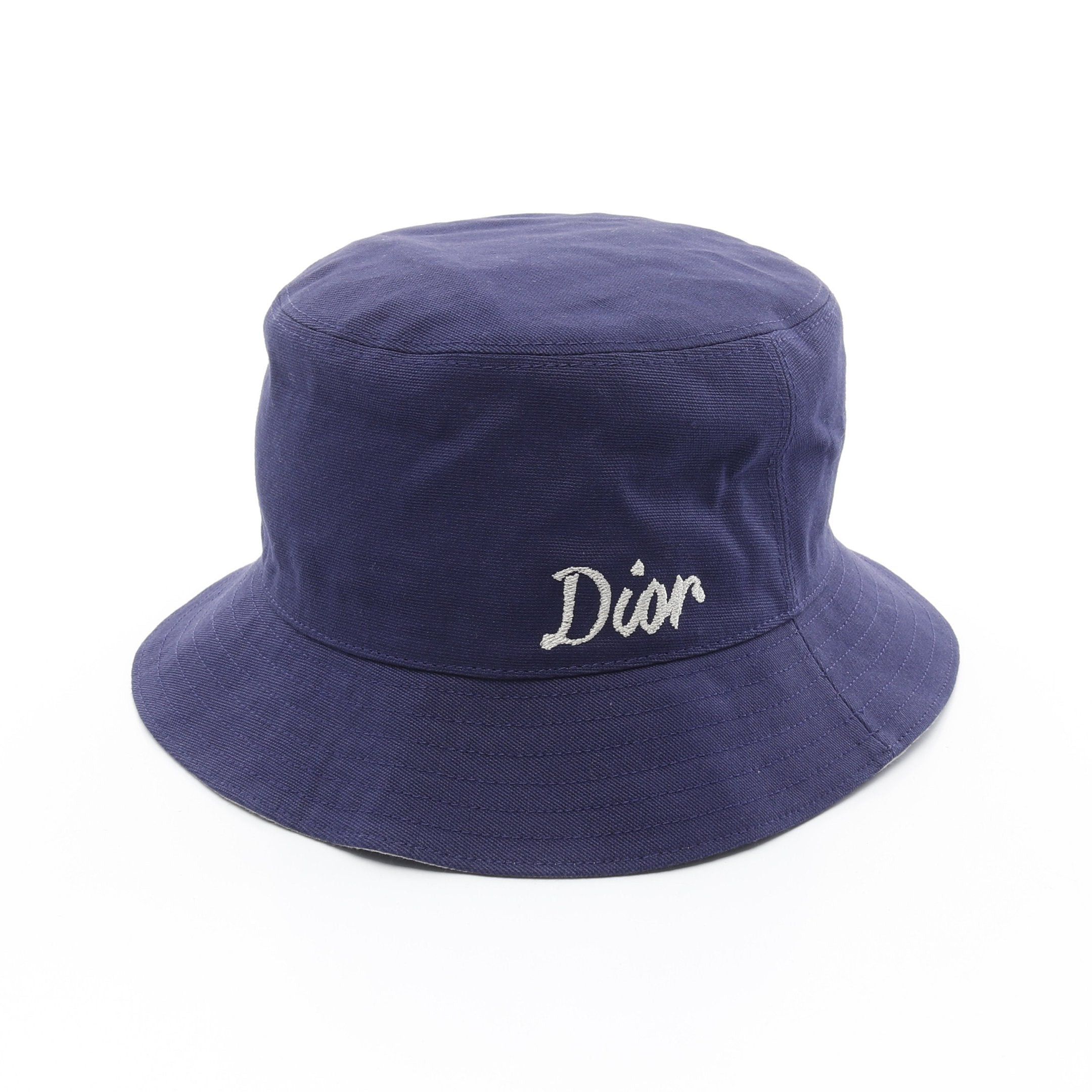 Dior Dior Bucket Hat Dior Logo Cotton Navy Size ONE SIZE - 1 Thumbnail
