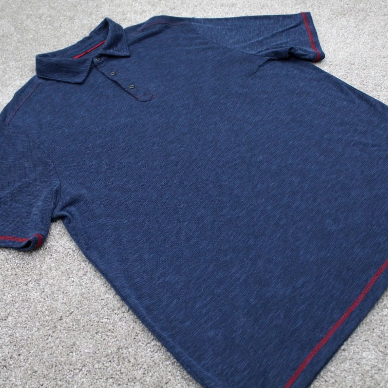 Nat Nast Nat Nast Polo Shirt Mens XL Blue w/ Red Trim Polyester/Cotton Short Sleeve Size US XL / EU 56 / 4 - 5 Thumbnail