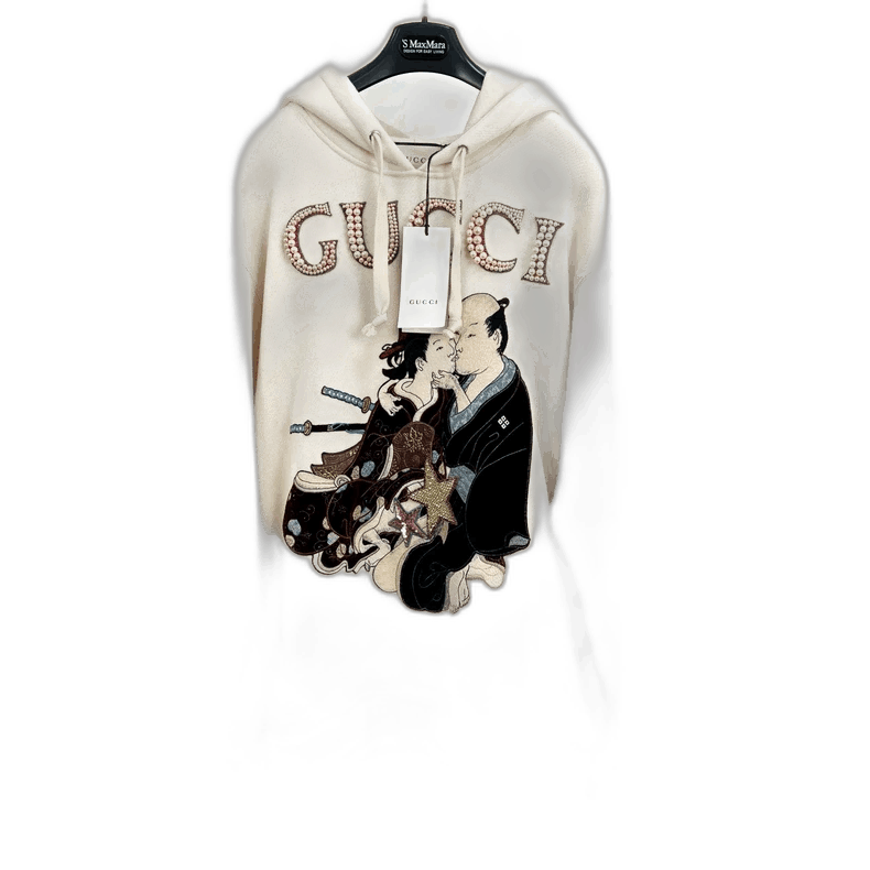 Gucci Gucci Pearl Embellished Hoodie with Embroidery-2506 Size US M / EU 48-50 / 2 - 1 Thumbnail