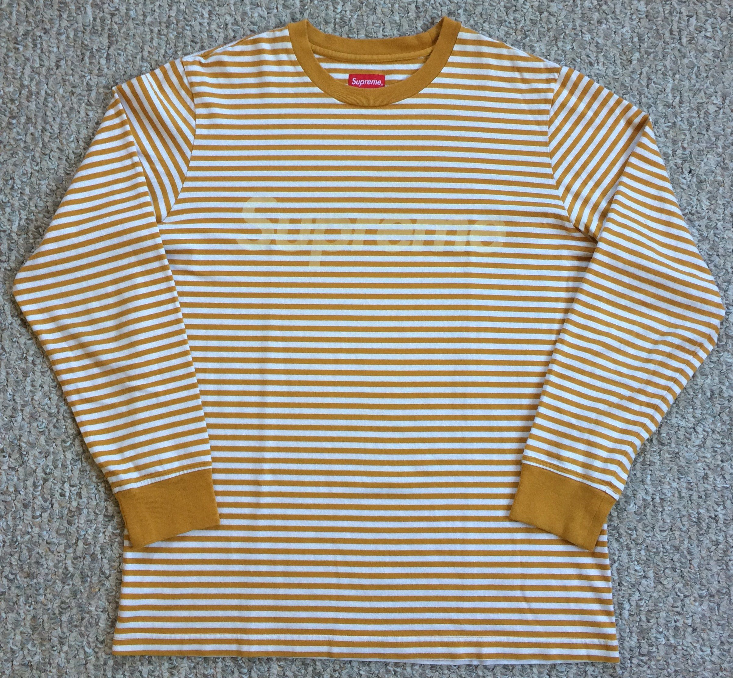 Supreme orders FW15 Striped Logo L/S Tee Large