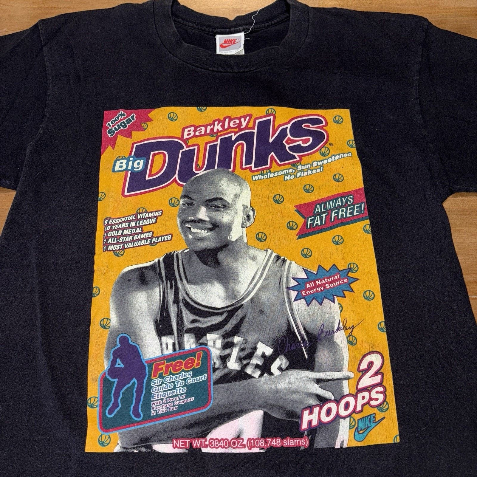 Nike VTG Vintage 80s Nike Charles Barkley Cereal Box Tee Sz L Size US L / EU 52-54 / 3 - 4 Thumbnail