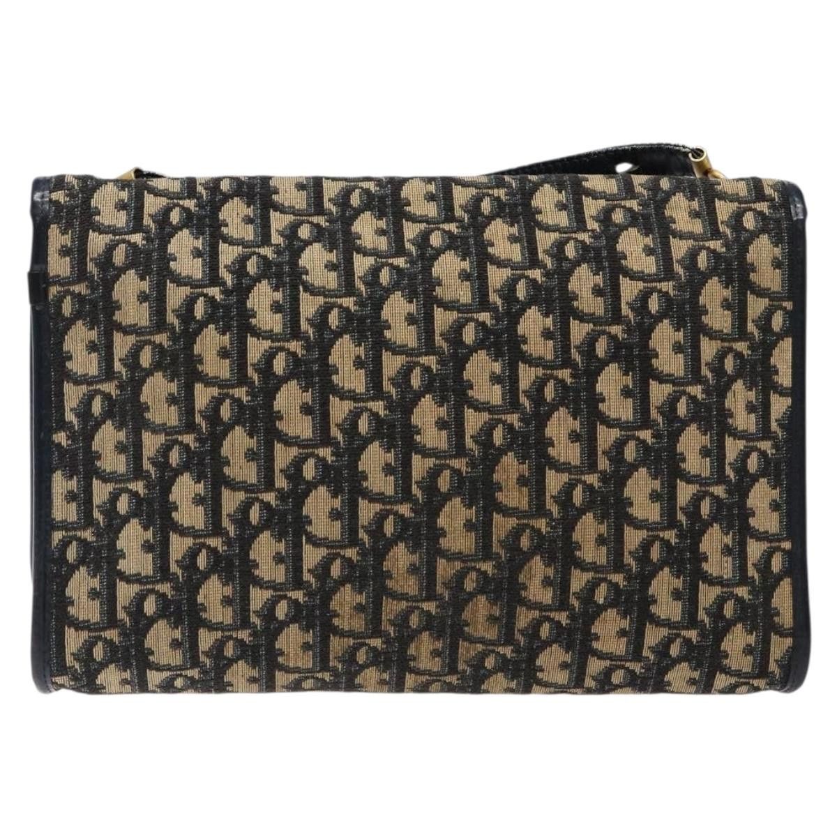 Dior DIOR Trotter Canvas Shoulder Bag Navy Gold Size ONE SIZE - 3 Thumbnail