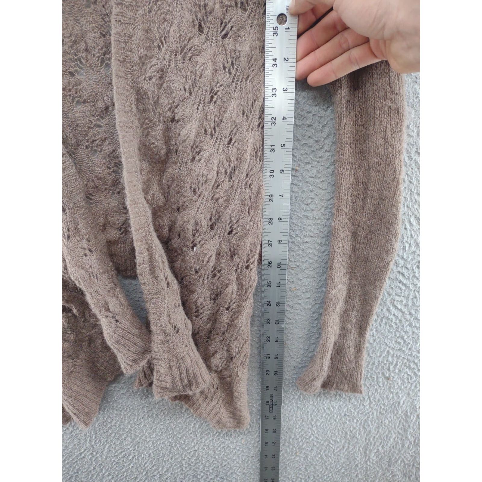 Vintage LC Lauren Conrad Open Front Lightweight Wool Blend Cardigan Sweater XS Brown Women Size XS / US 0-2 / IT 36-38 - 2 Thumbnail