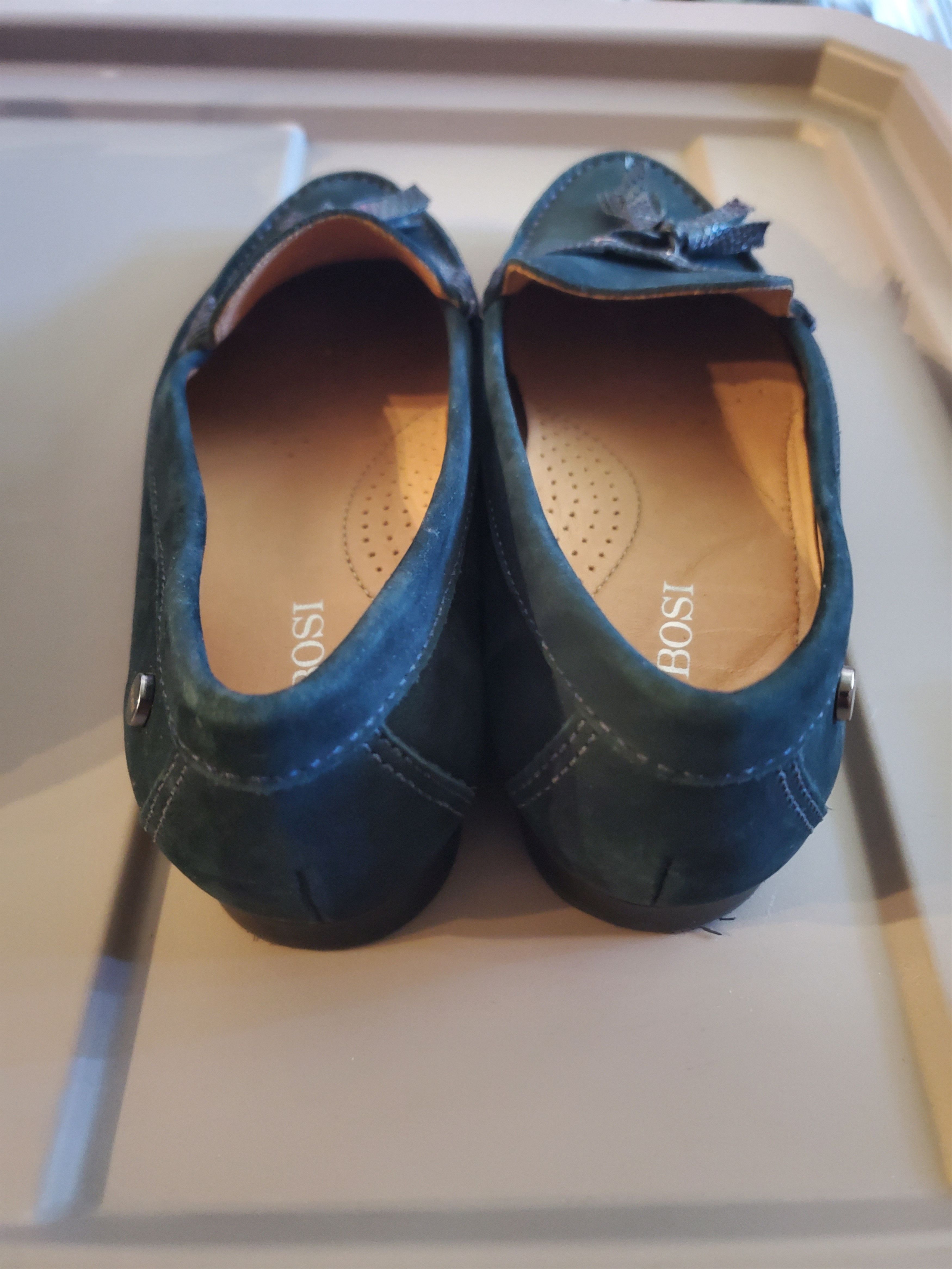 Other Bosi authentic blue suede + leather loafer moccasins Size US 6 / IT 36 - 3 Thumbnail