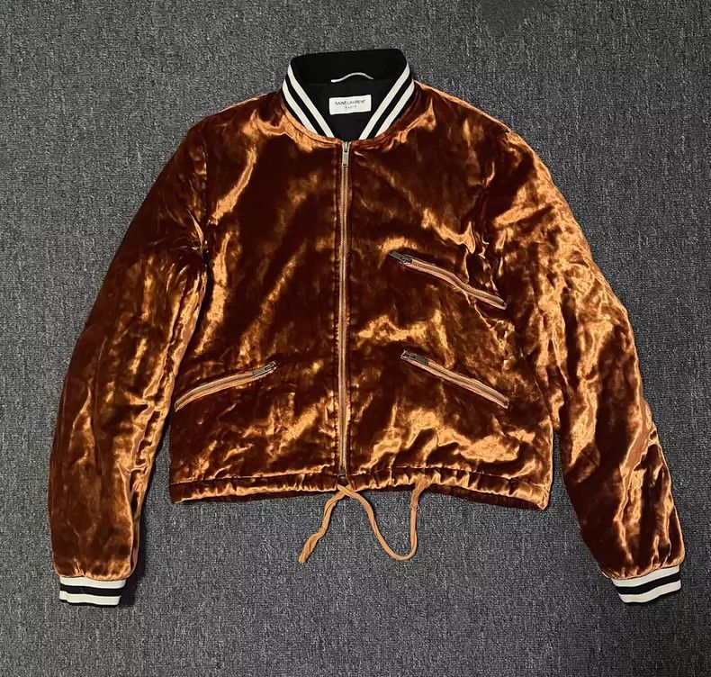 Saint Laurent Paris Saint Laurent Velvet Bomber Jacket-yf Size US M / EU 48-50 / 2 - 1 Thumbnail