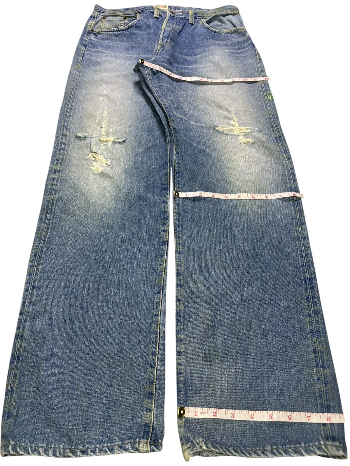 Edwin Vintage Edwin 505SXR Selvedge Distressed Baggy Jeans Size US 32 / EU 48 - 14 Thumbnail