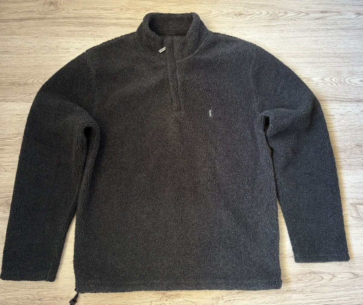Yves Saint Laurent Black YSL Yves Saint Laurent quarter zip fleece pullover M Size US M / EU 48-50 / 2 - 1 Thumbnail
