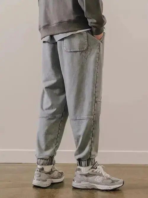 Other 20AW Indigo Union Japan Grey Patchwork Smiley Faces Pants Size US 33 - 3 Thumbnail