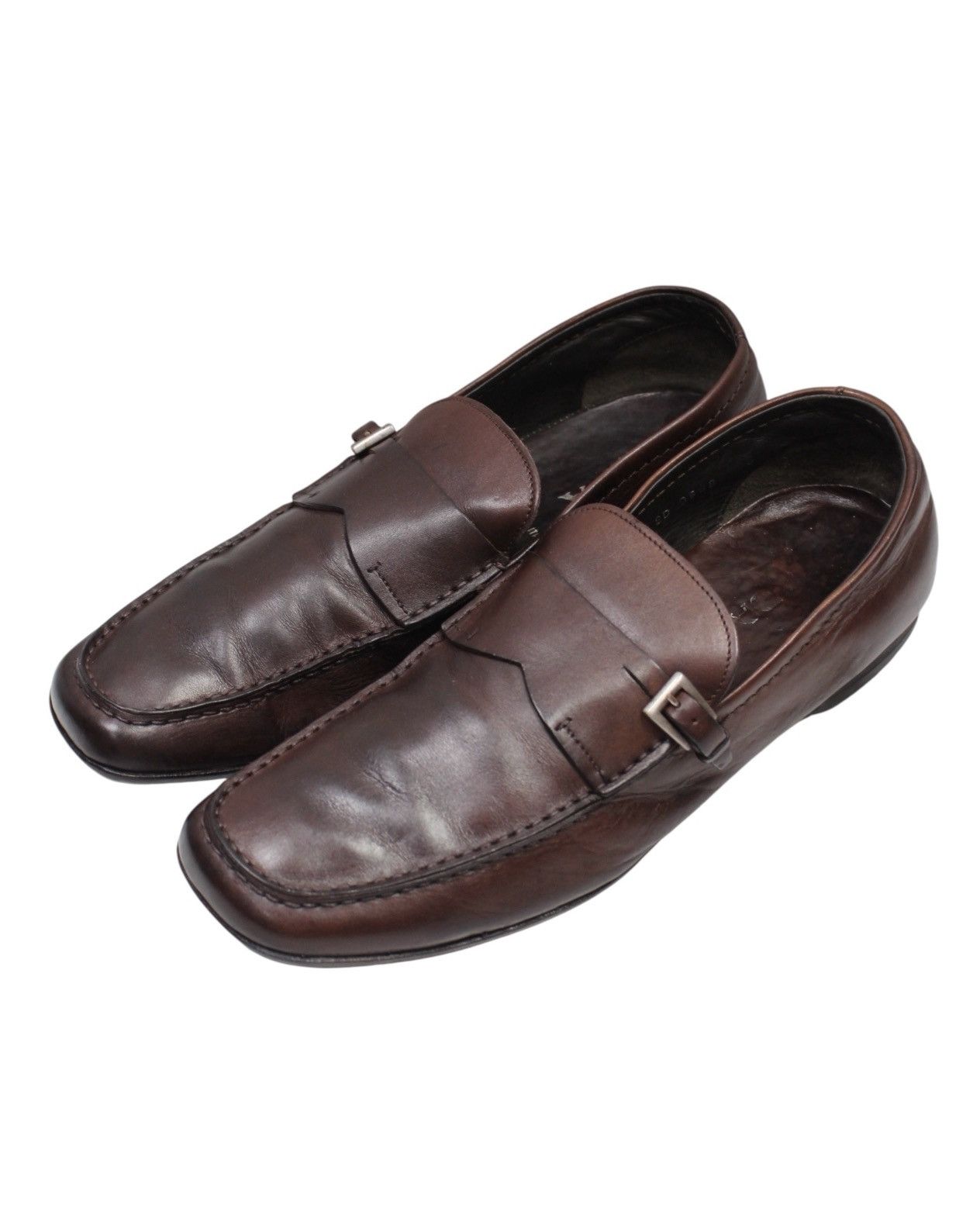 Prada 2000S PRADA BROWN BUCKLE LEATHER LOAFERS Size US 7 / EU 40 - 4 Thumbnail