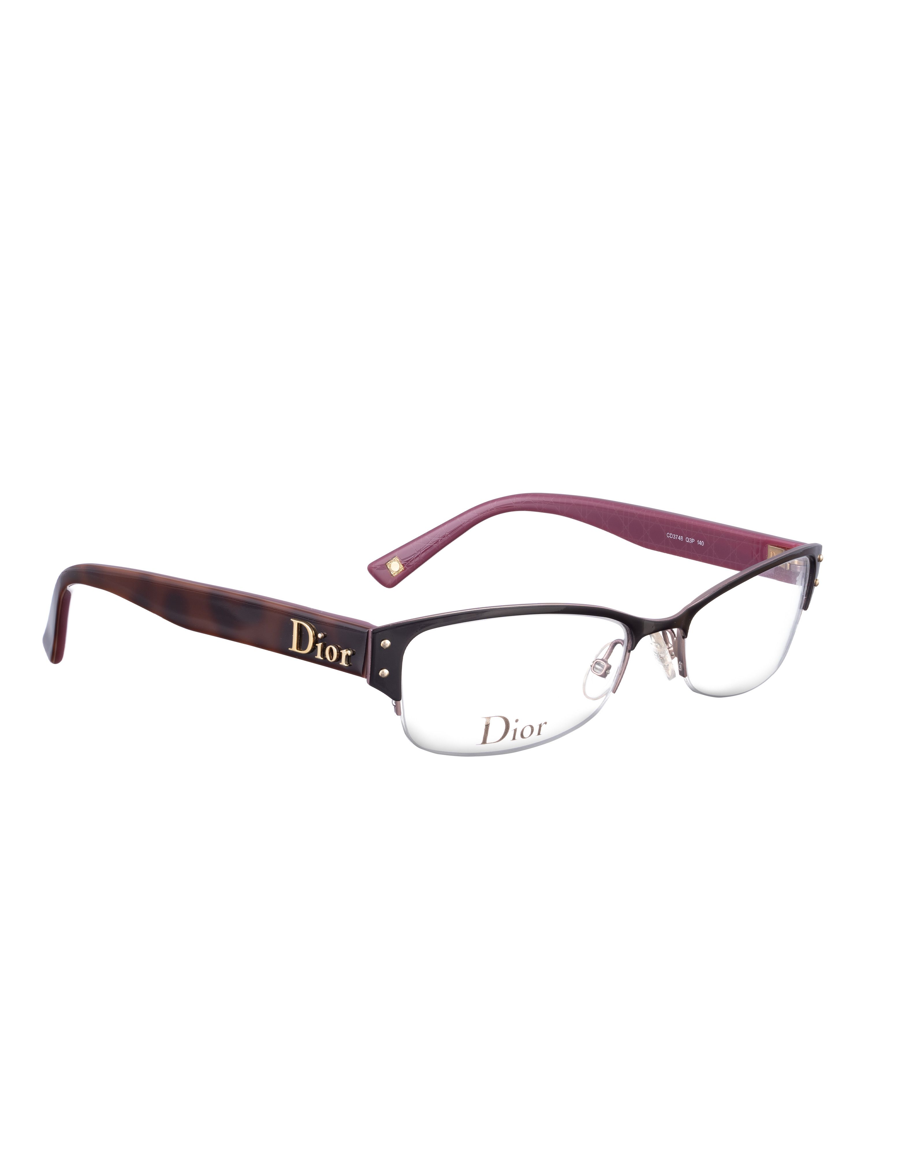 Dior Dior '90s Violet Half Rim Glasses with Gold Logo Size ONE SIZE - 2 Thumbnail