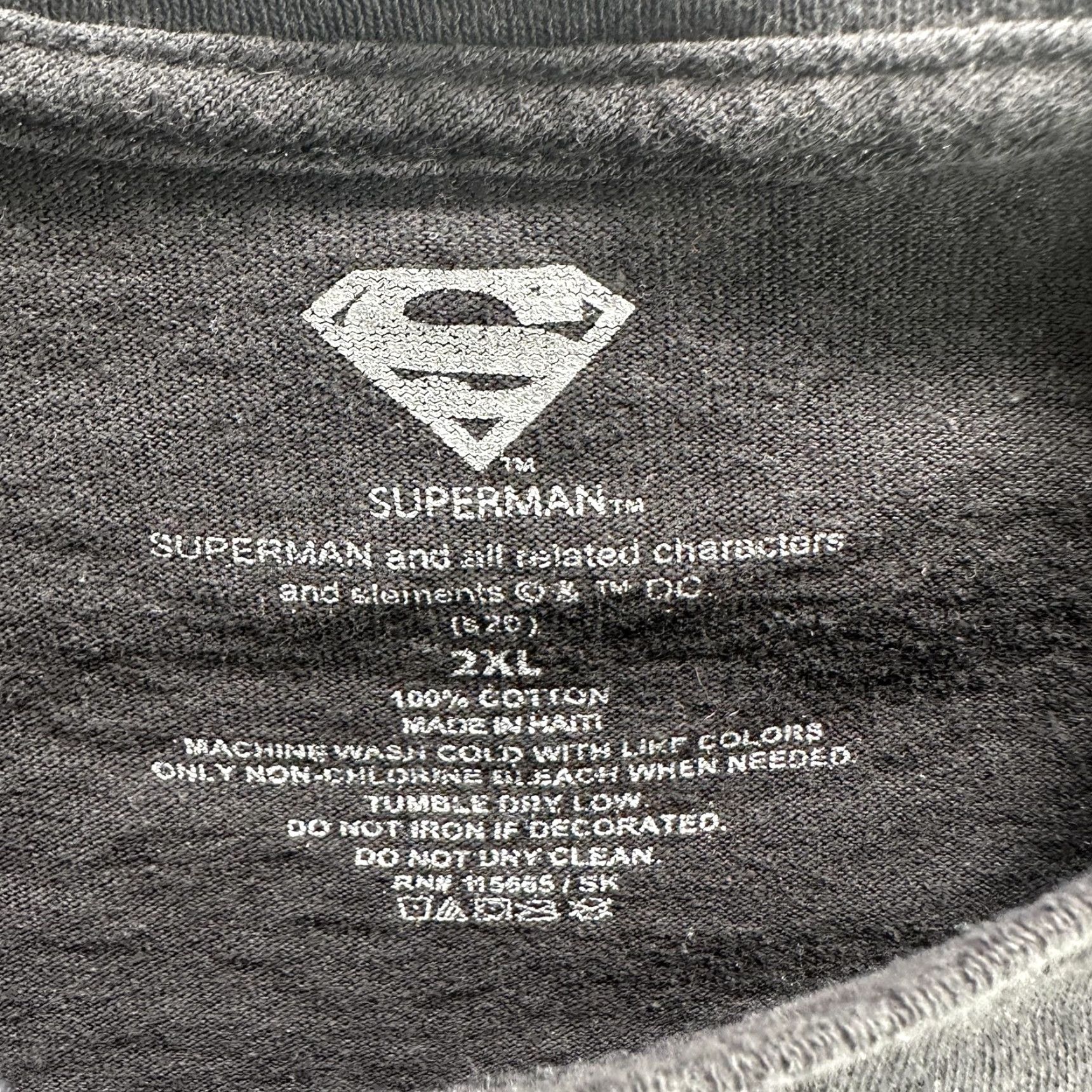 Logo 7 Superman T-Shirt Men 2XL Black DC Comics Graphic Tee Superhero Logo Short Sleeve Size US XXL / EU 58 / 5 - 6 Thumbnail