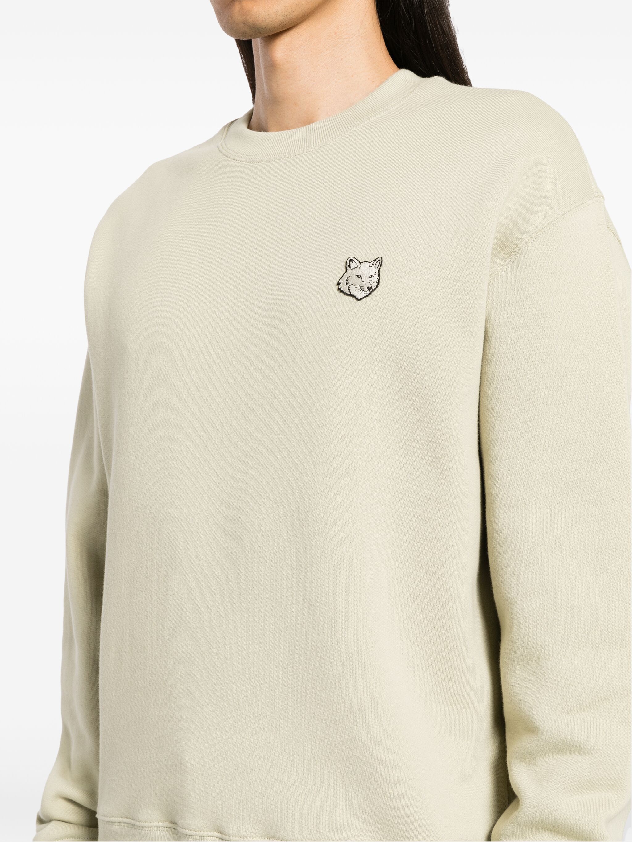 Maison Kitsune o1s22i1n1124 Bold Fox Head Crewneck Sweatshirt in Ivory Size US S / EU 44-46 / 1 - 5 Thumbnail