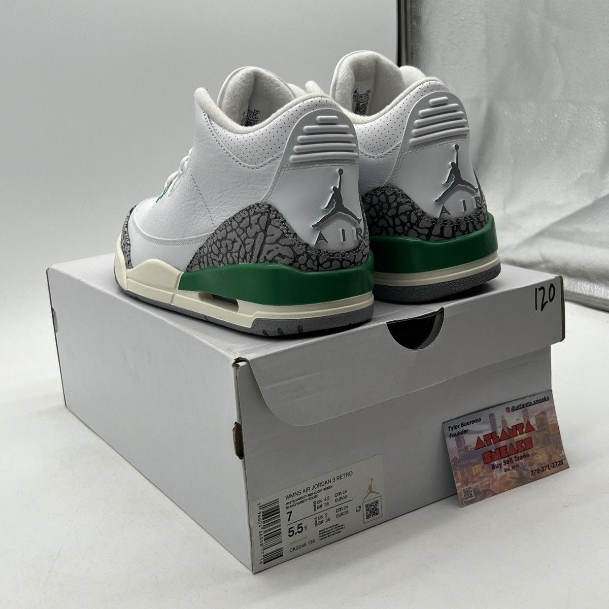Jordan Brand Wmns air Jordan 3 lucky green Size US 7 / EU 40 - 4 Thumbnail