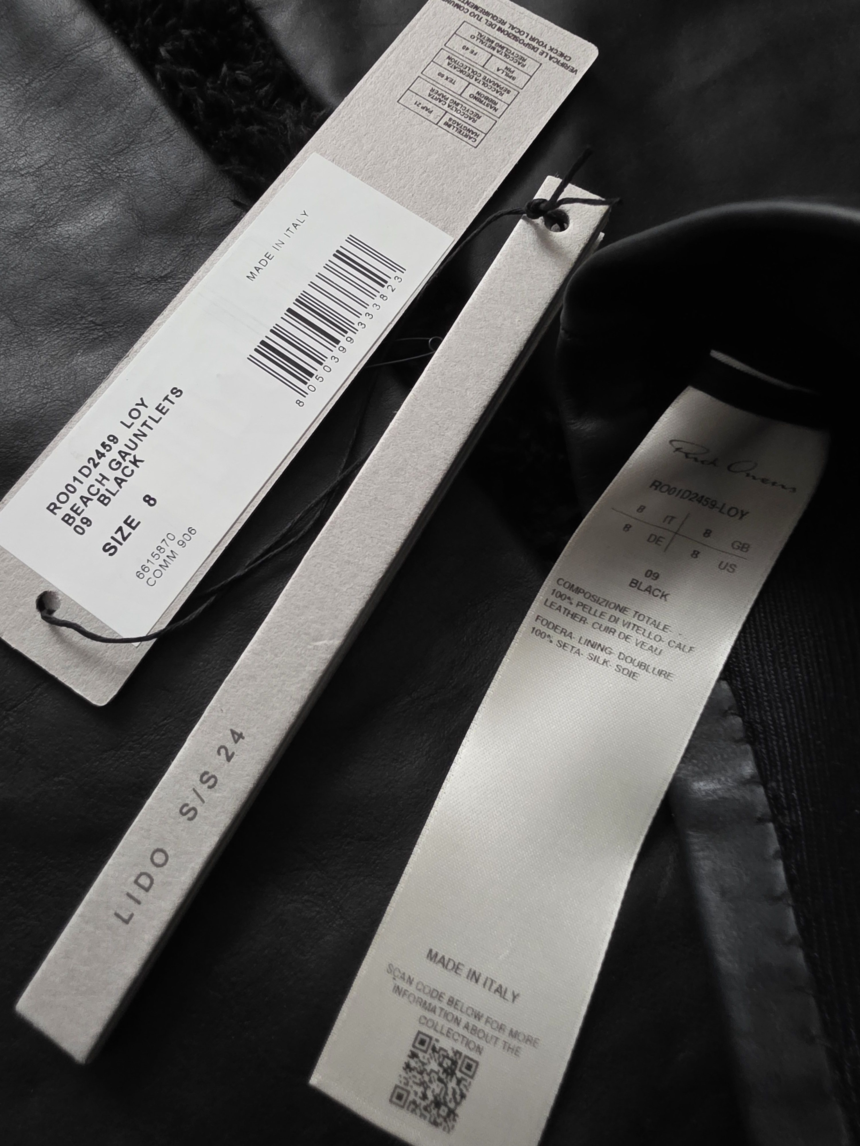 Rick Owens Rick Owens leather long gloves black size 8 Size 40 - 3 Thumbnail