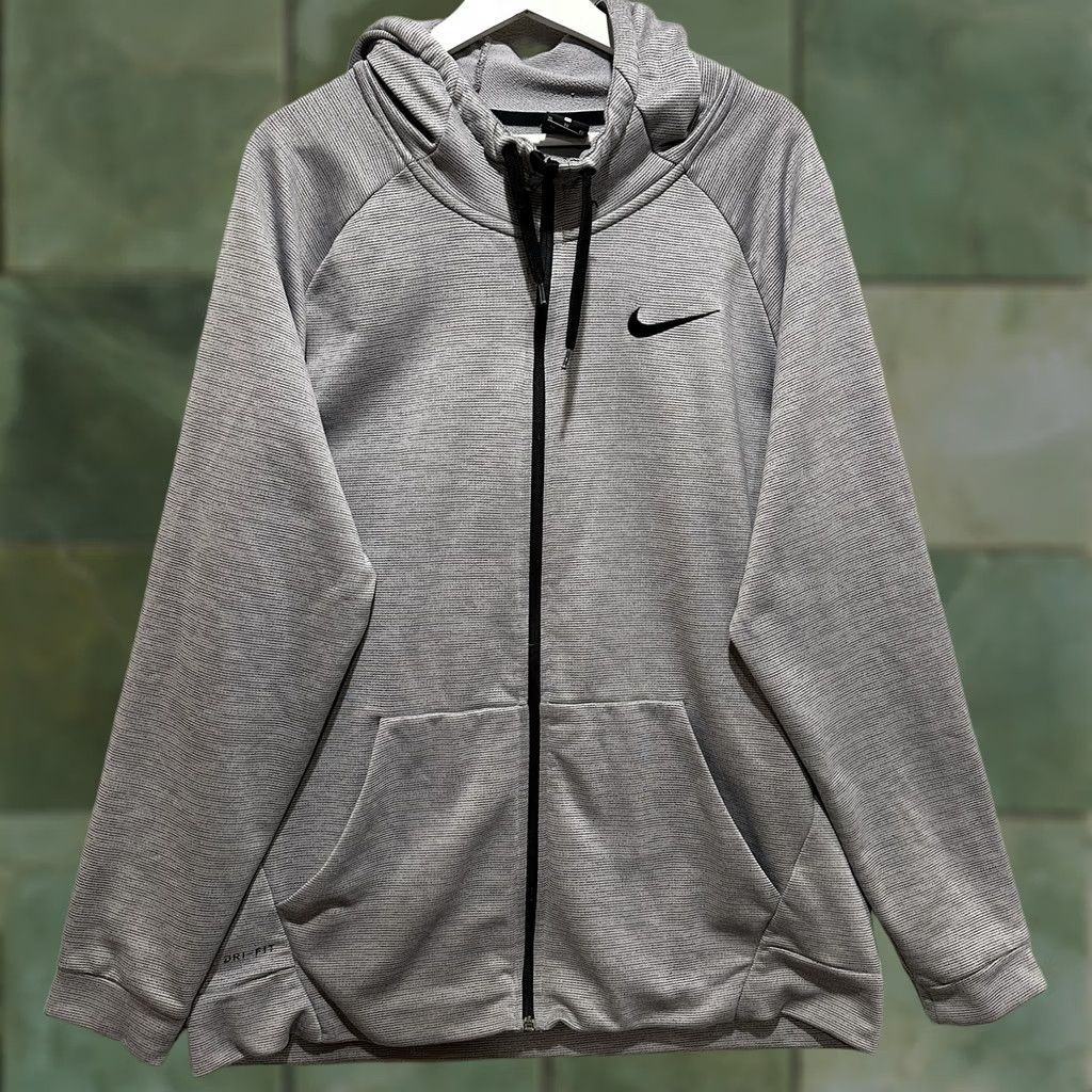 Nike Nike Dri-Fit Fleece Hoodie Full Zip Raglan Sleeve Logo Mens XL Gray Sportswear Sweatshirt Size US XL / EU 56 / 4 - 1 Thumbnail