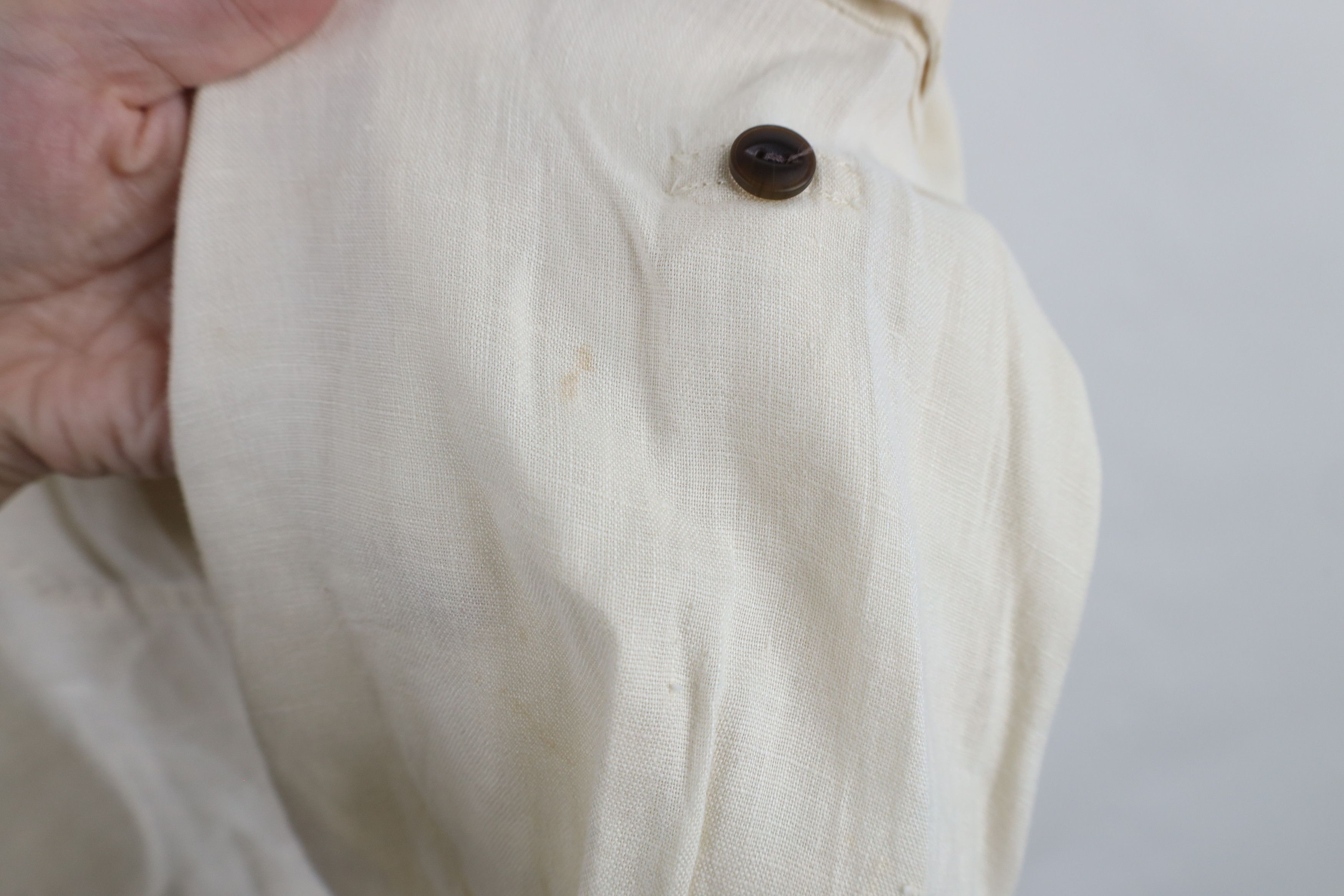 Orvis × Vintage Vintage Orvis Linen Safari Bush Collared BUtton Shirt Cream Size US XL / EU 56 / 4 - 5 Thumbnail