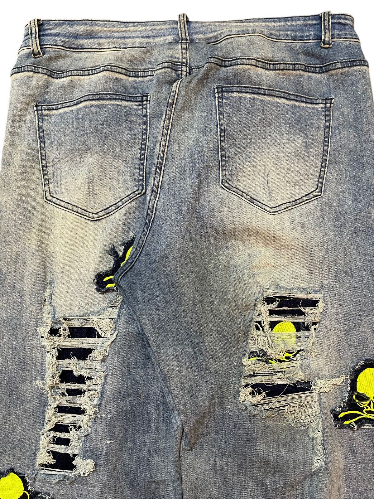 KMRii Japanese Brand Seditionaries Skull Patches Distress Jeans Size US 34 / EU 50 - 6 Thumbnail