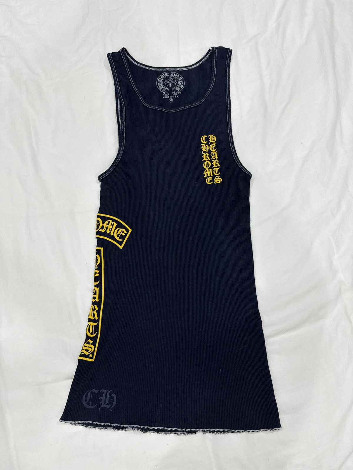 Chrome Hearts Chrome Heart Tank Top (Navy/Yellow) | Grailed