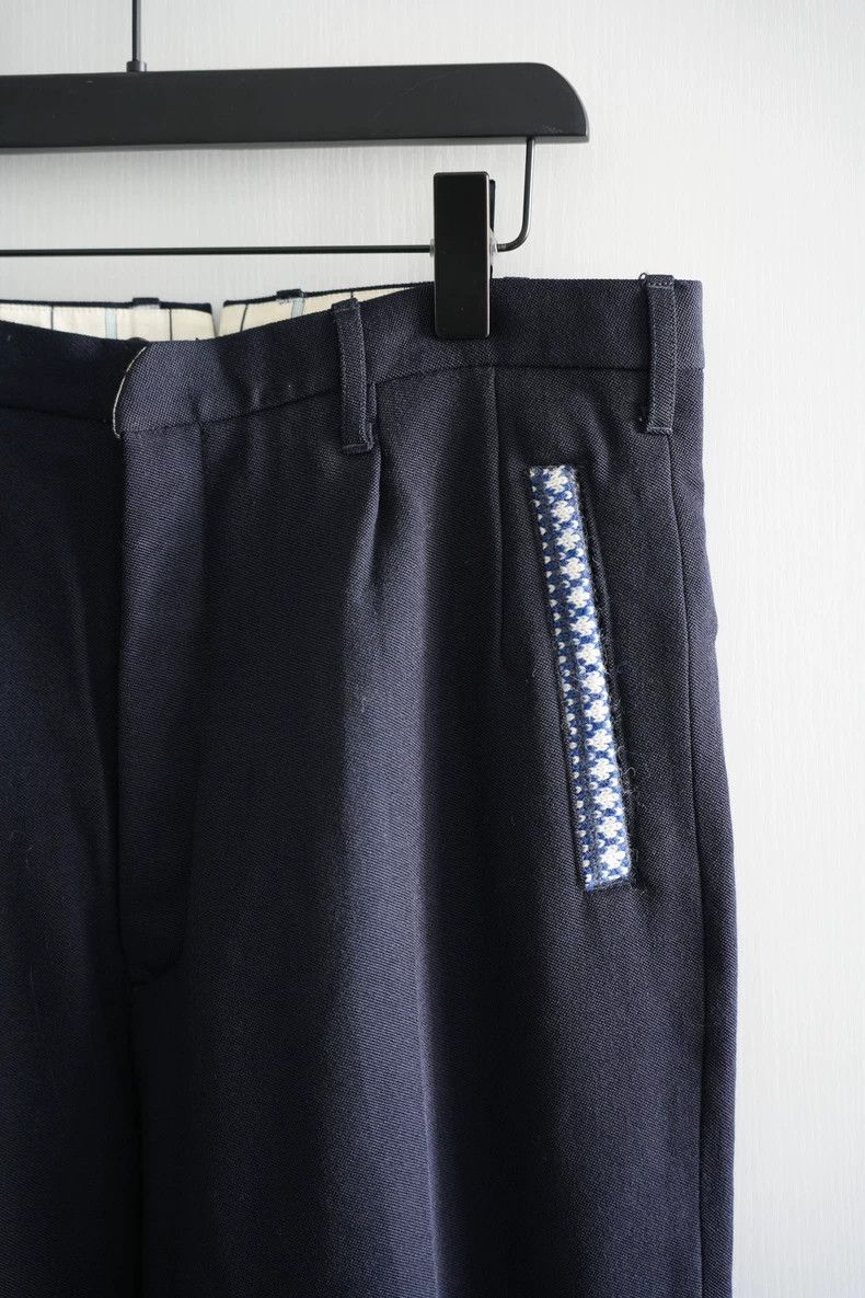 Yohji Yamamoto Yohji Yamamoto size l 95aw blue and white knitted trousers Size US 32 / EU 48 - 4 Thumbnail