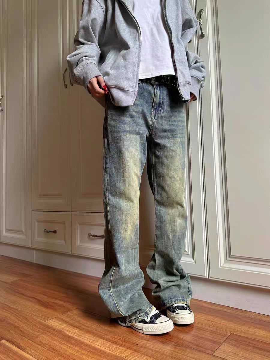 Japanese Brand × Jean High Street Washed and Aged Mud Dyed Straight Leg Jeans Size US 32 / EU 48 - 1 Thumbnail