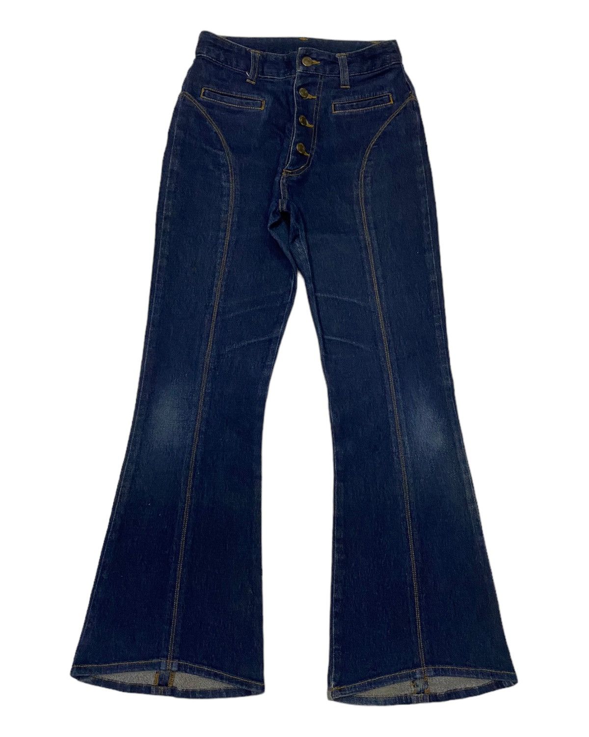 If Six Was Nine × Japanese Brand FLARE JEANS UNBRAND JAPANESE BOOTCUT DENIM JEANS DISTRESSED Size 25" / US 0 / IT 36 - 7 Thumbnail