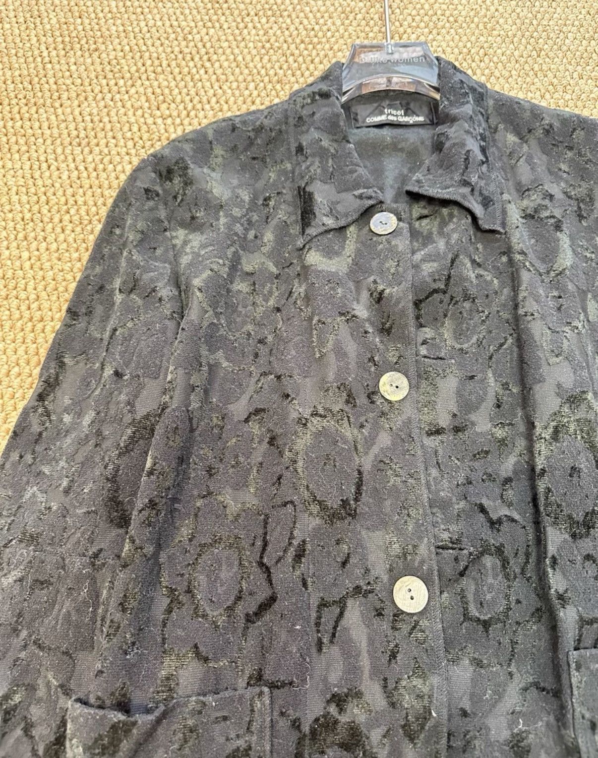 Comme des Garcons COMME des GARÇONS Black Velvet Jacquard Jacket K23 Size S / US 4 / IT 40 - 5 Thumbnail