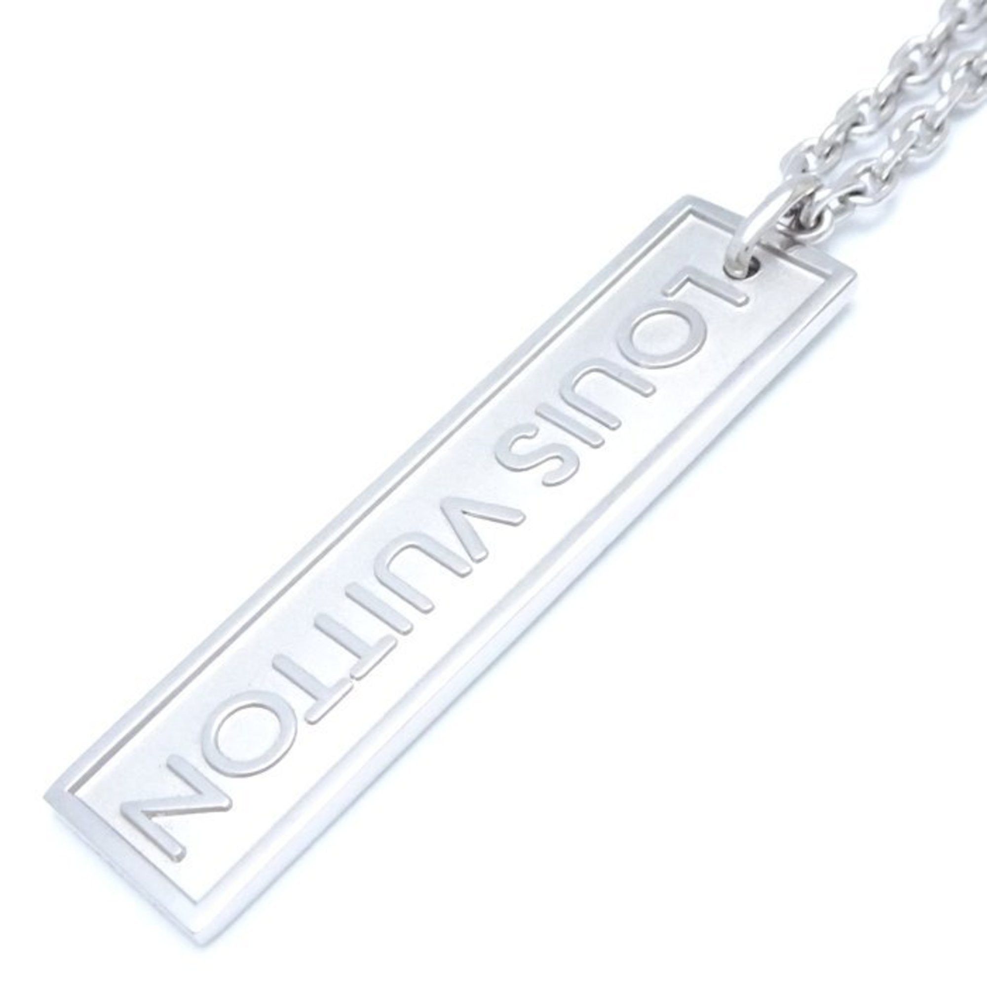 image of Louis Vuitton Military Chain Necklace K18Wg White Gold Plate N04306 291494, Women's
