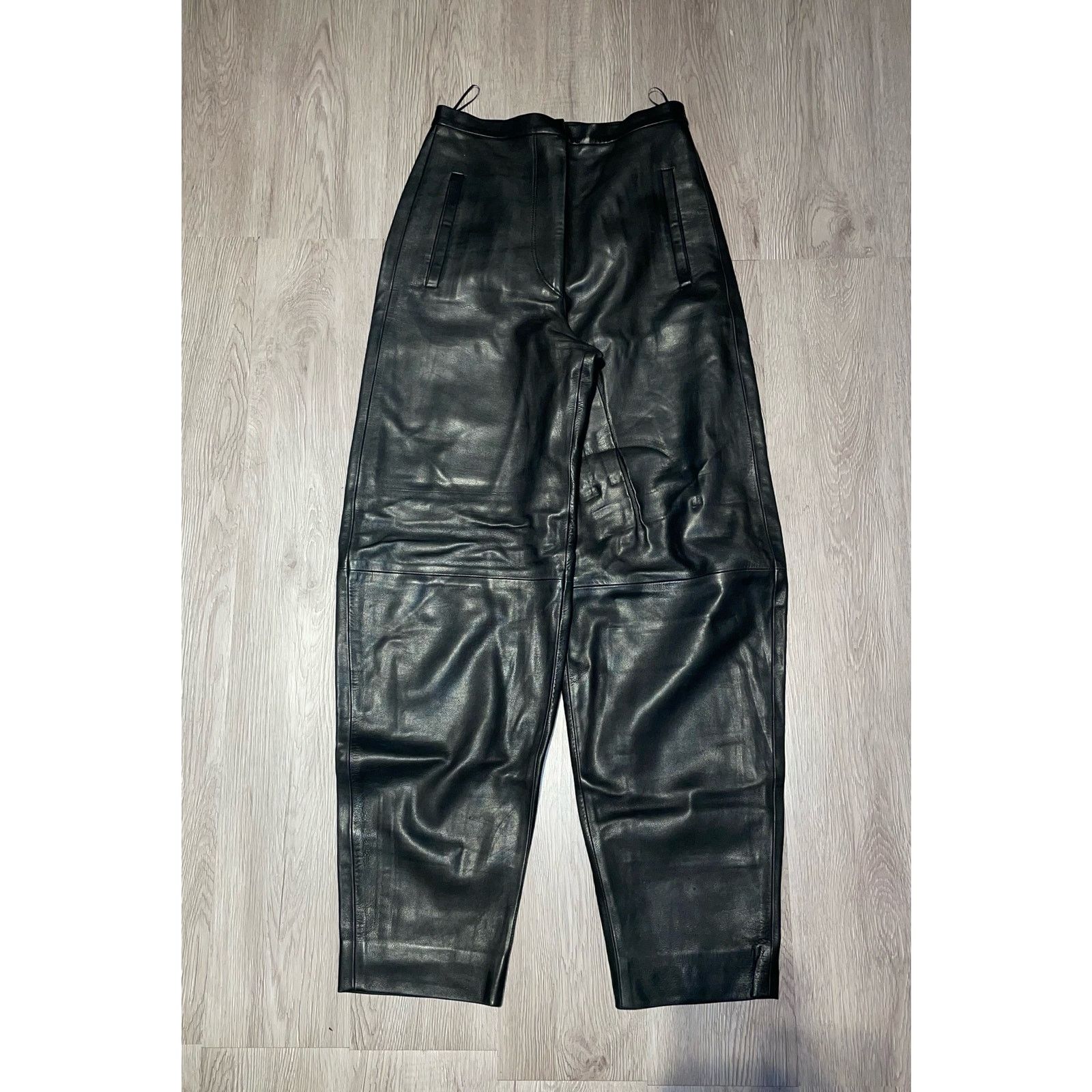 KHAITE - Ashford leather tailored trousers / size 0 / Black